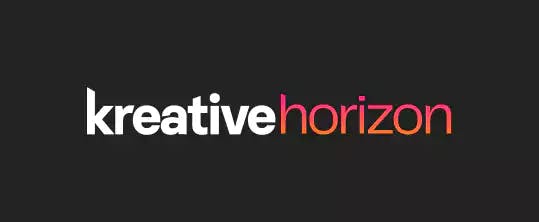 Kreative Horizon primary typographic logo behind black background