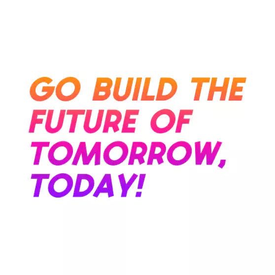 Kreative Horizon Go Build The Future Of Tomorrow, Today slogan behind white background